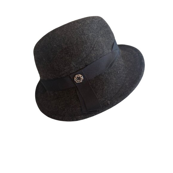 Hatch Womens Black Wool Fedora Hat With Ribbon Band One Size Fits All - Picture 1 of 6